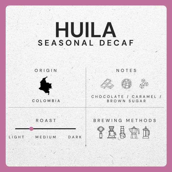 Huila, Colombia - Sugarcane Decaffeinated