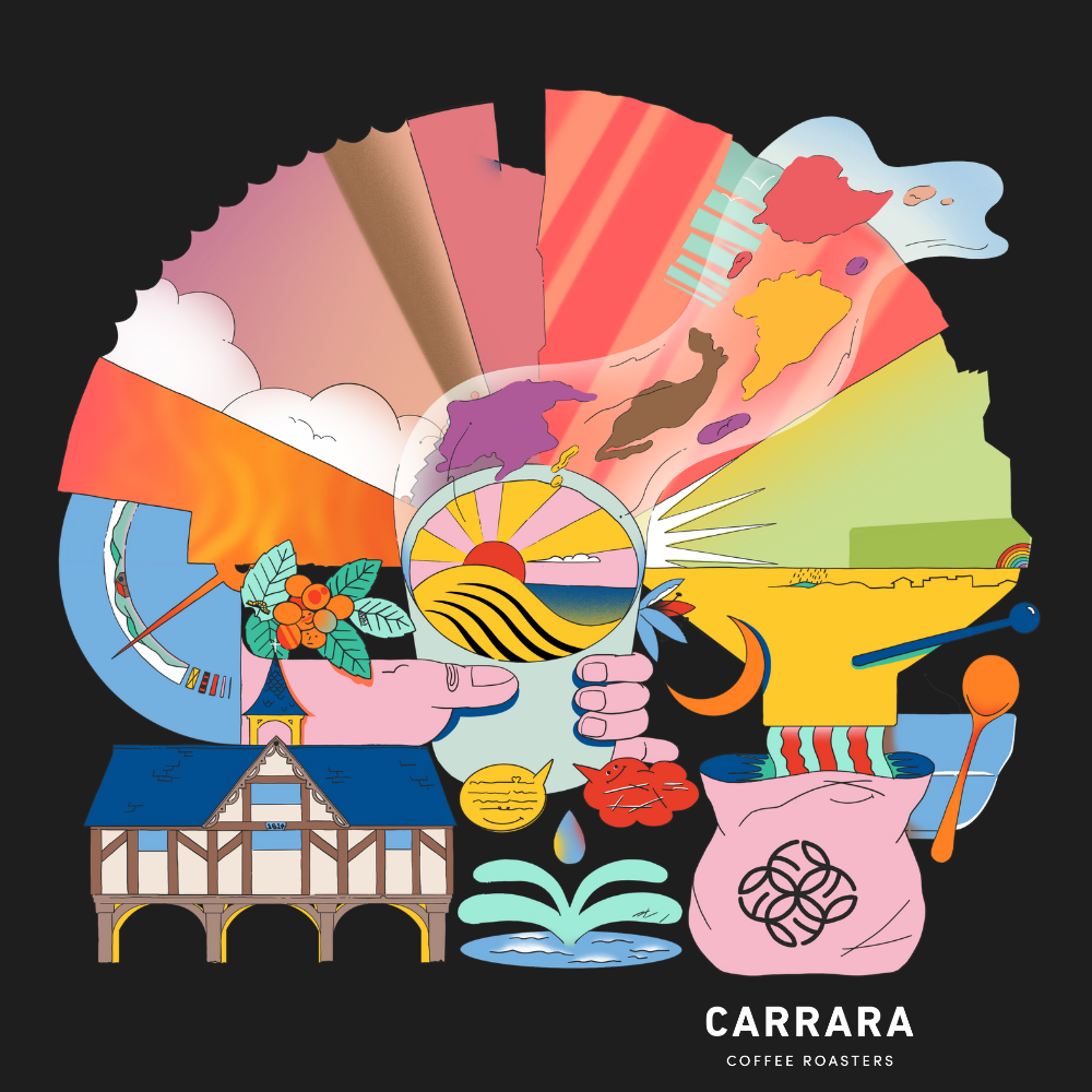 Carrara Coffee Roasters "Brew Horizons" Design T-Shirt