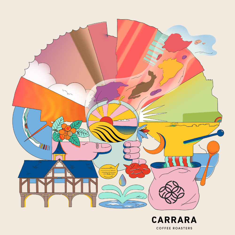 Carrara Coffee Roasters "Brew Horizons" Design T-Shirt