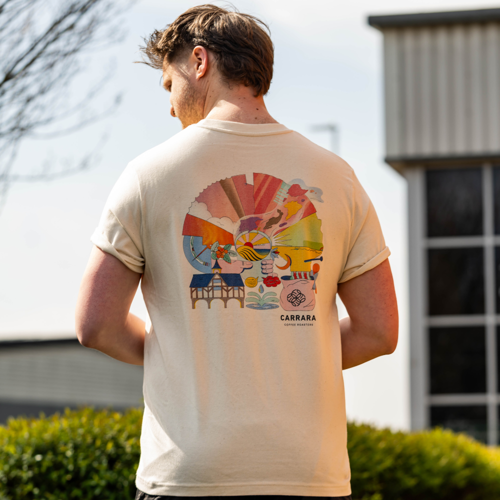 Carrara Coffee Roasters "Brew Horizons" Design T-Shirt